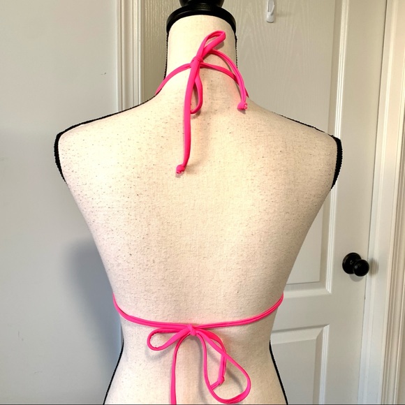 XHILARATION Pink Sequin Triangle Bikini Top—SZ. M - Picture 4 of 12